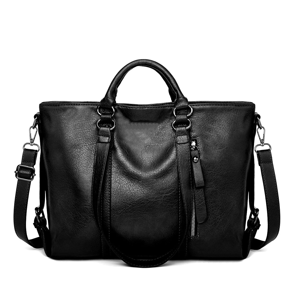 Wholesale PU Soft Leather Large Capacity Tote Bag Shoulder Handbag